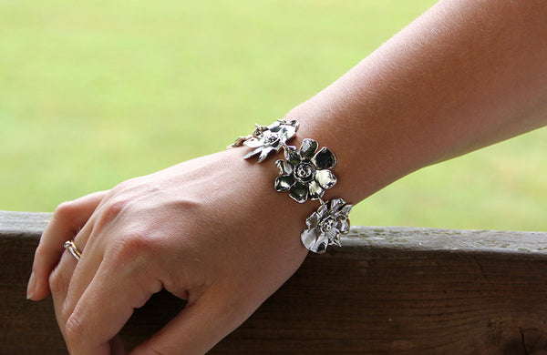 Sterling Silver Sunflower Bracelet