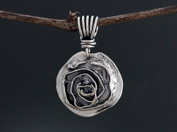 Sterling Silver Rose Pendant