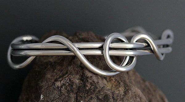 Sterling Silver Men's Wrapped Vine Cuff