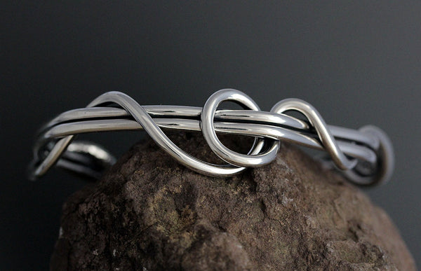Sterling Silver Men's Wrapped Vine Cuff