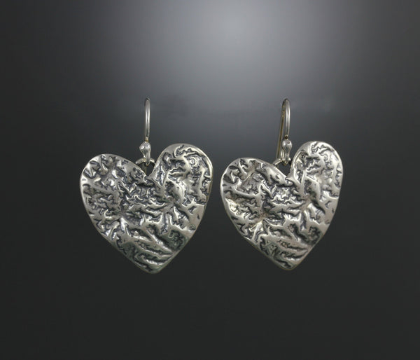 Reticulated Heart Earrings