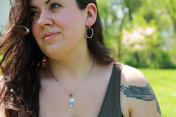 Sterling Silver Spiral Leaf Pendant