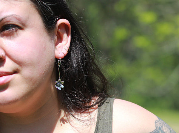 Lotus Flower on Vine Earrings