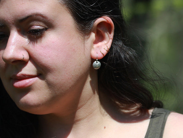 Texture Stamped Disk Earrings