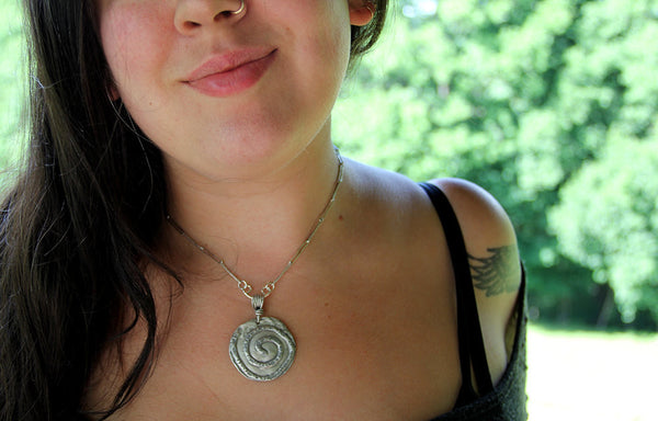 Stamped Spiral Pendant