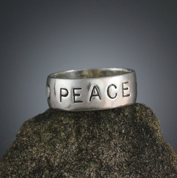 World Peace Stamped Ring