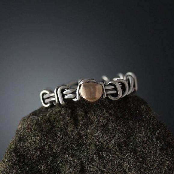 Vine Ring with Rose Gold Accent