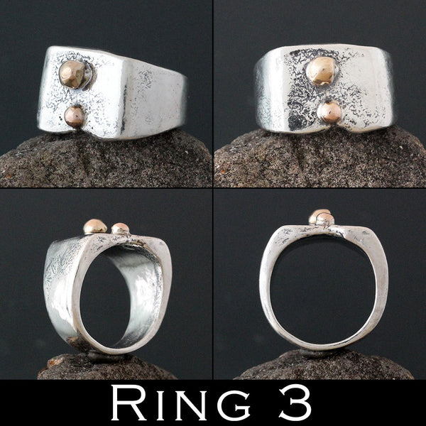 Abstract Ring with Gold Accents – Sherry Tinsman Metalsmith