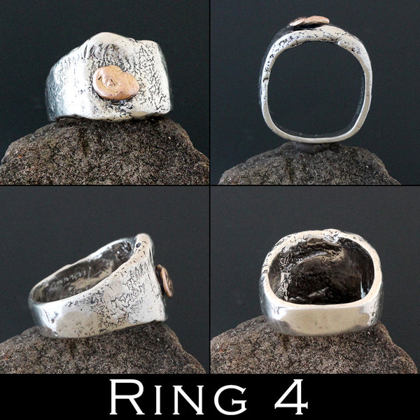Abstract Ring with Gold Accents