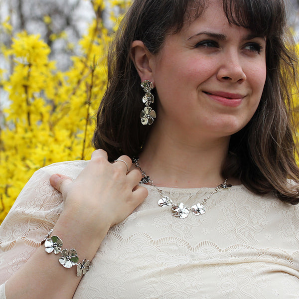 Dogwood Flower Necklace with Signature Chain
